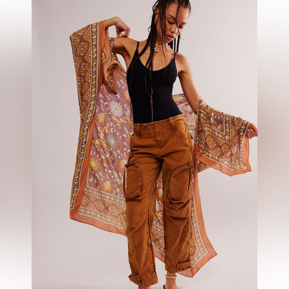 Free People Magic Dance Border Print Duster